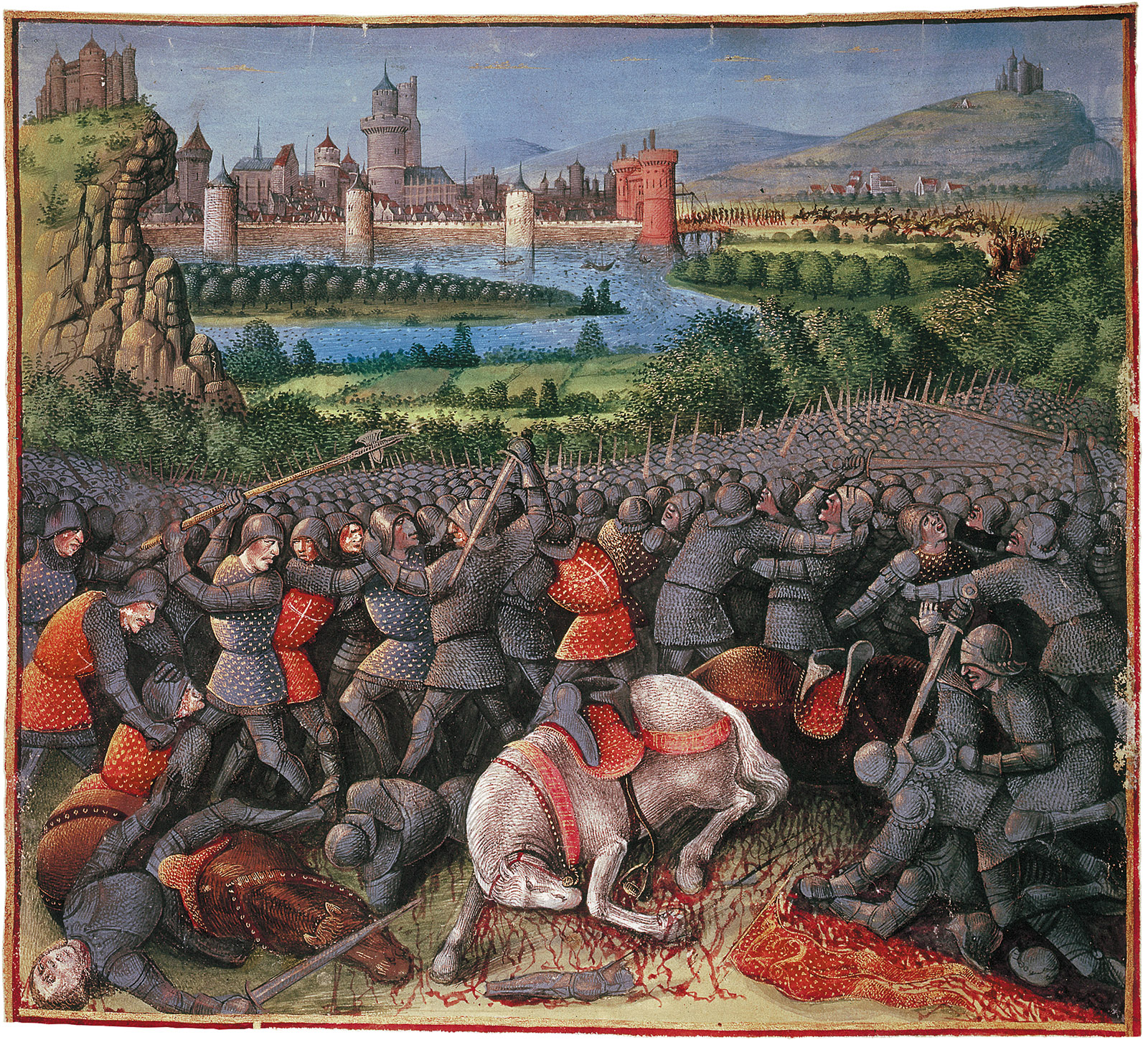 A battle during the First Crusade; illustration from Sébastien Mamerot’s Les Passages d’Outremer, circa 1474