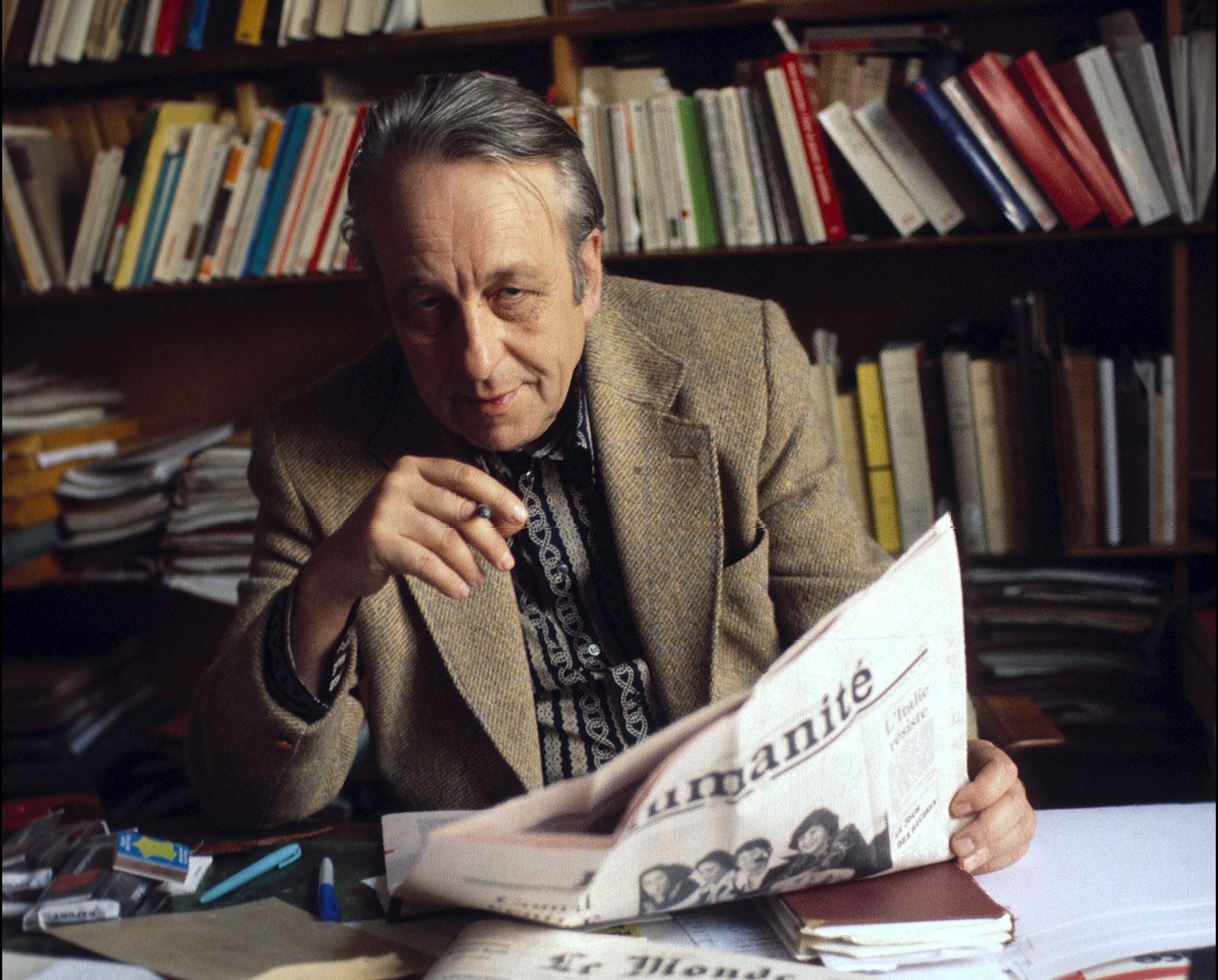 Louis Althusser in his study, Paris, France, April 26, 1978