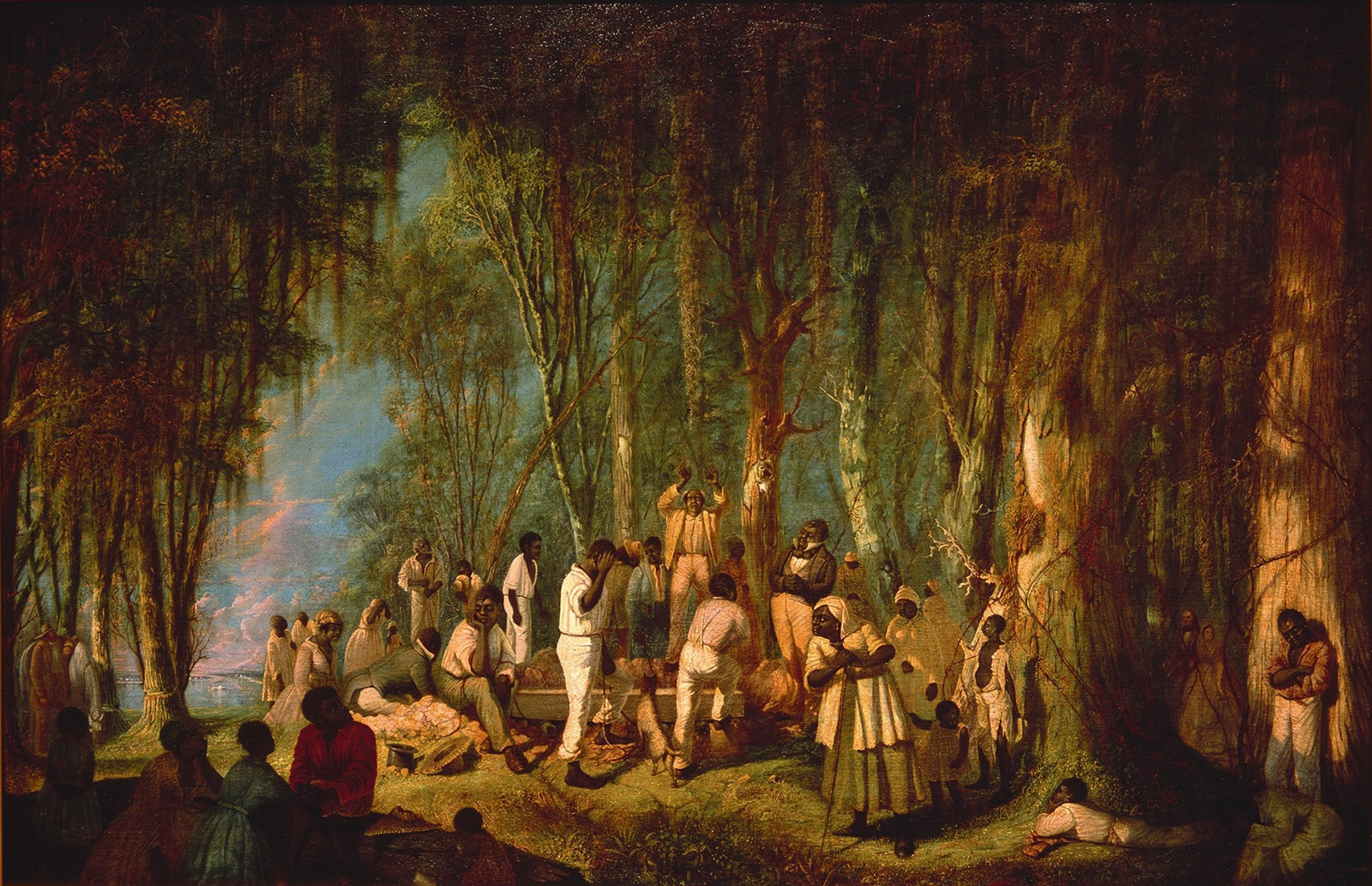 Plantation burial scene, painting