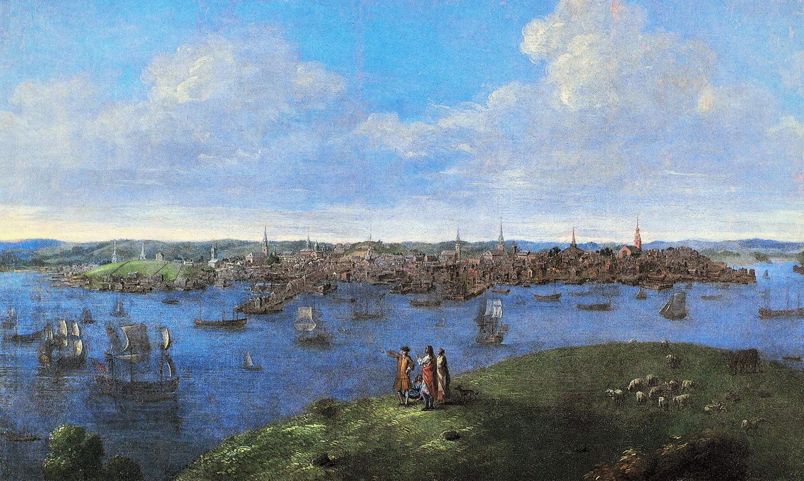 A View of Boston, 1738; painting by John Smibert