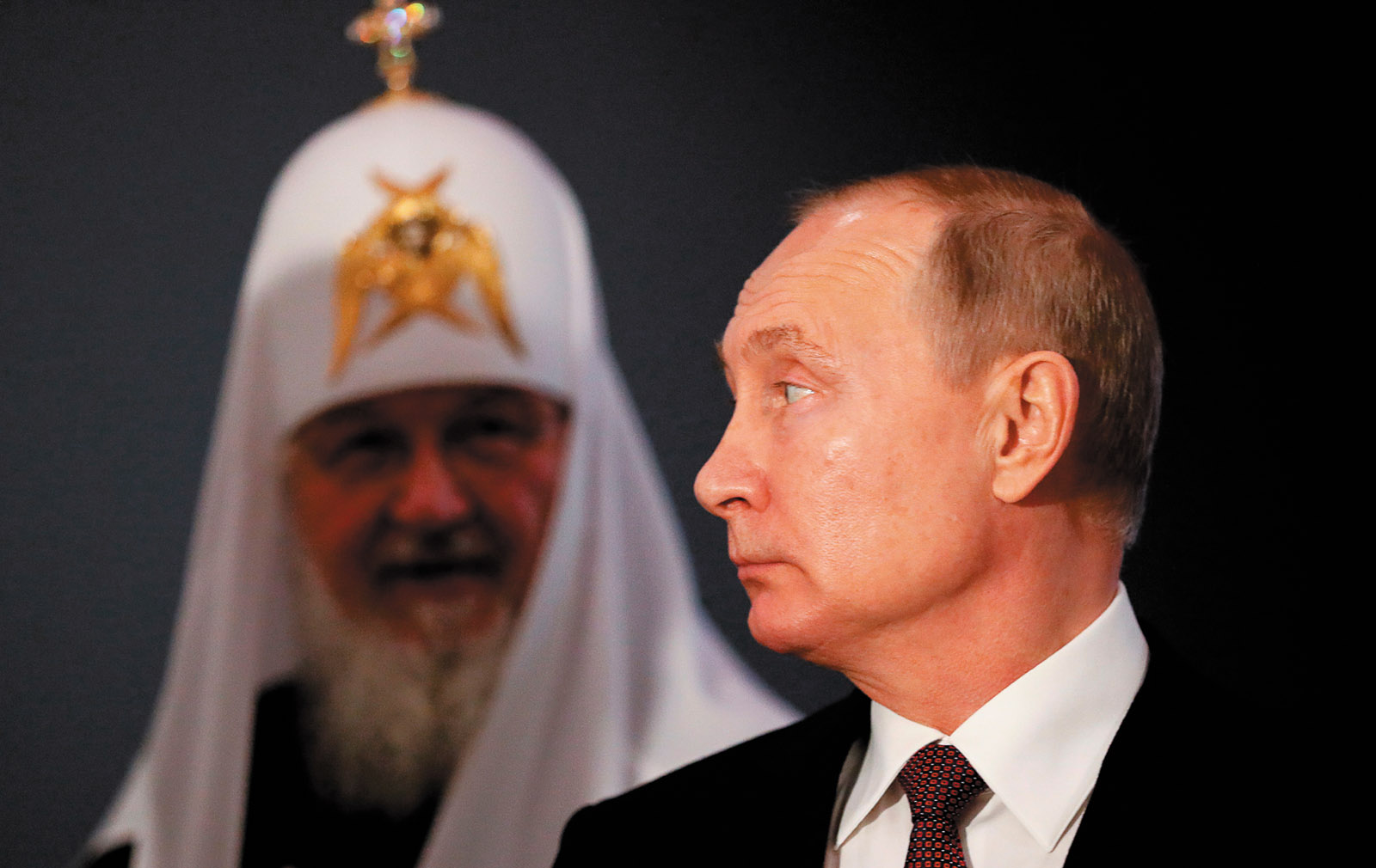 Vladimir Putin with Patriarch Kirill, the head of the Russian Orthodox Church, Moscow, November 2019