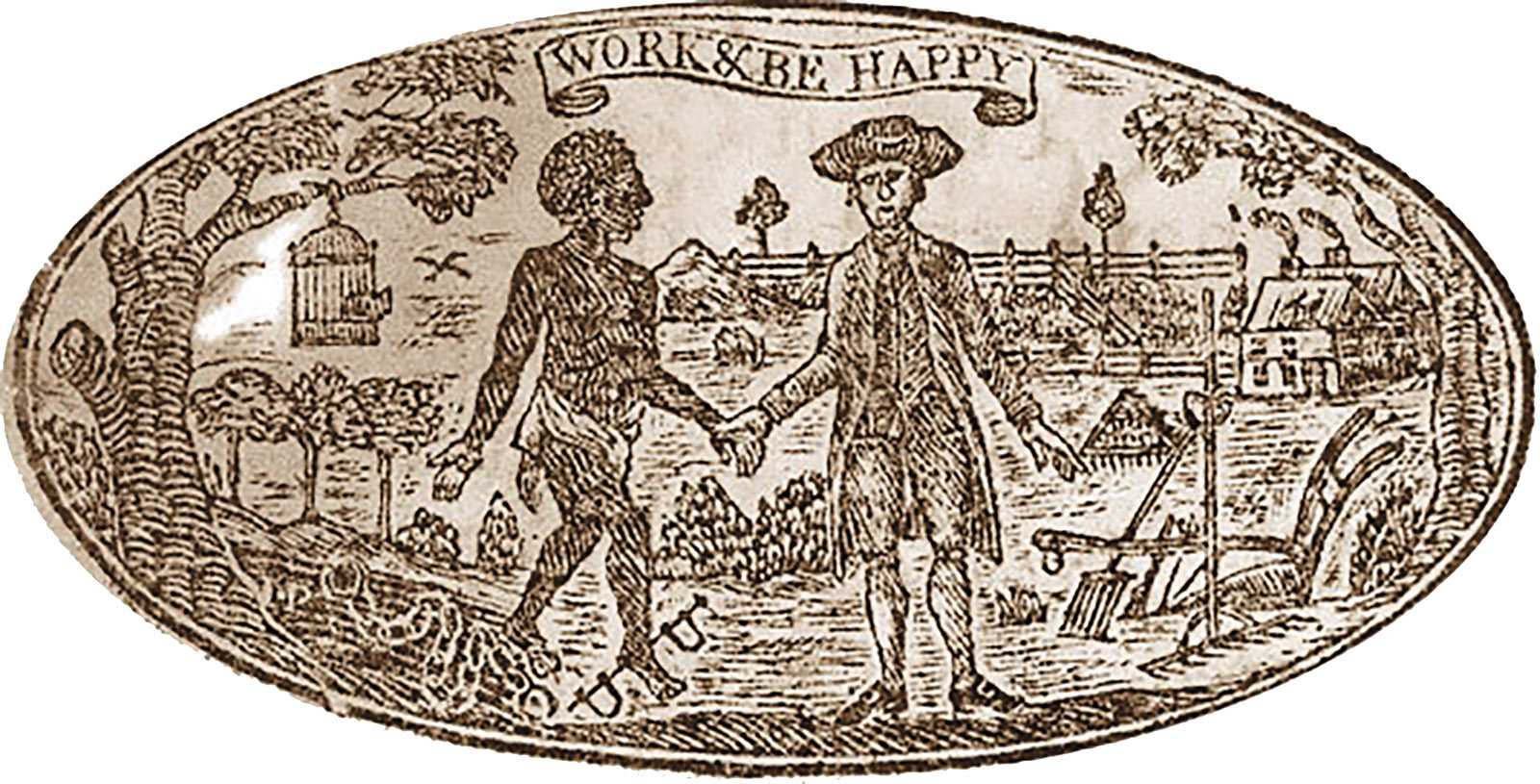 The seal of the Pennsylvania Society for Promoting the Abolition of Slavery, circa 1789