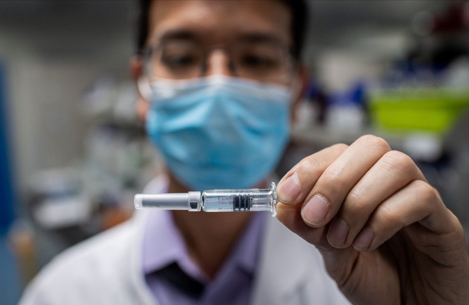 A coronavirus research technician technician at the Sinovac Biotech laboratory, Beijing, China, April 29, 2020