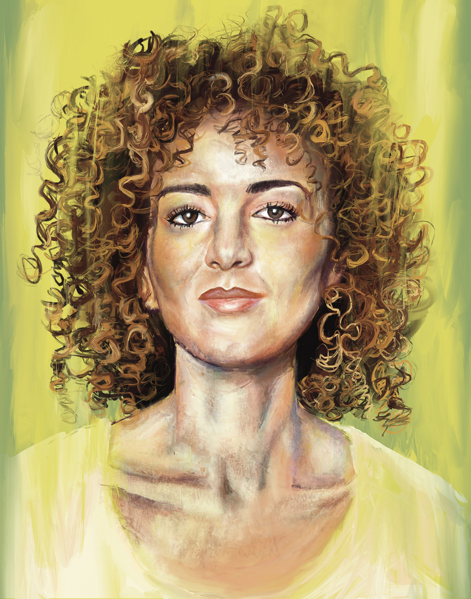 Leila Slimani; illustration by Johnalynn Holland