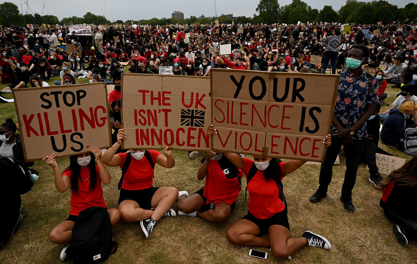 A Justice for Black Lives protest, London, June 2020