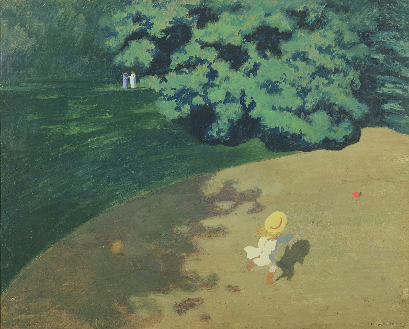 Félix Édouard Vallotton: The Ball (Corner of the park with child playing with a ball), 1899