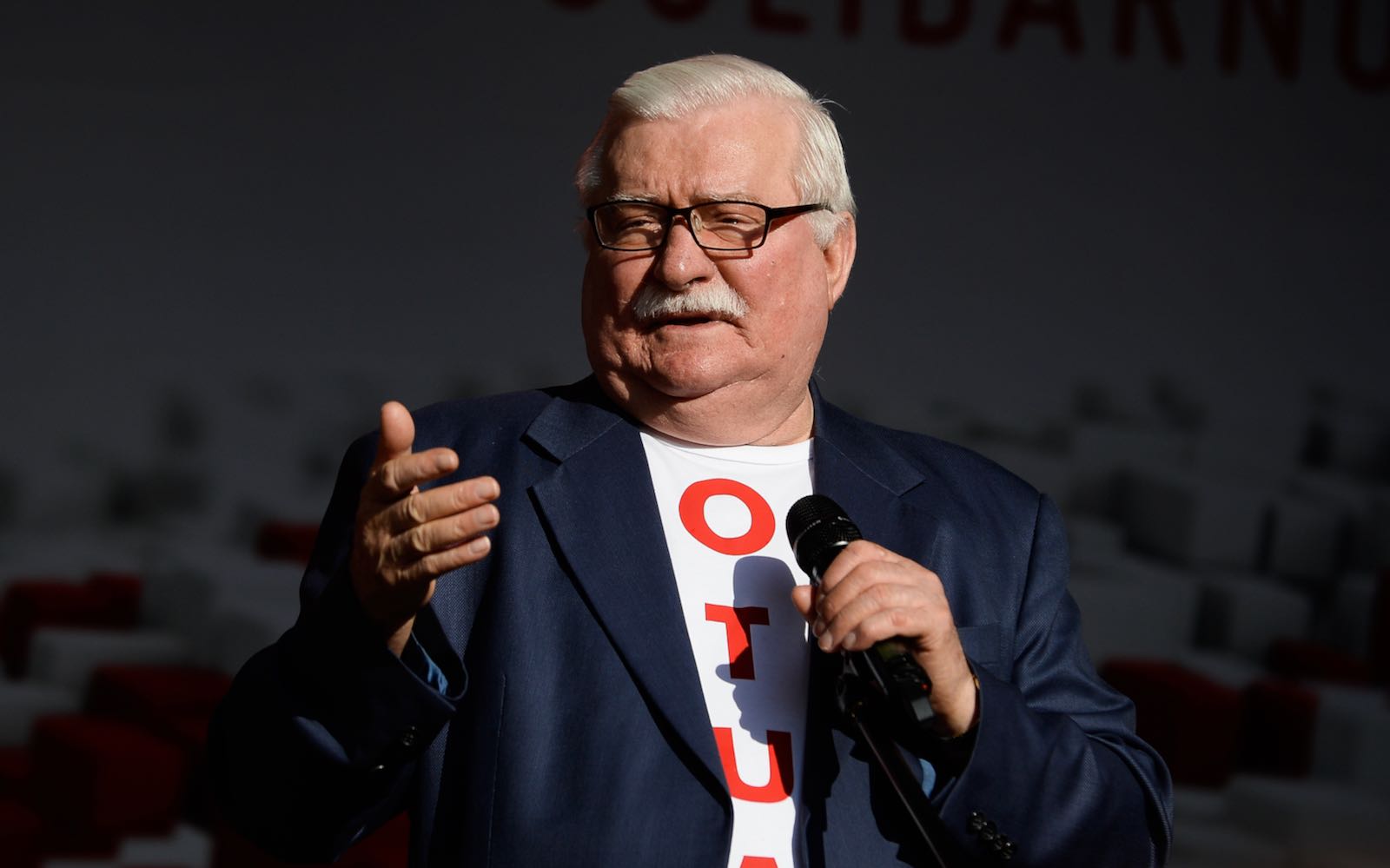 Lech Wałęsa speaking at an event to mark the thirtieth anniversary of free elections in Poland, Gdansk, June 4, 2019