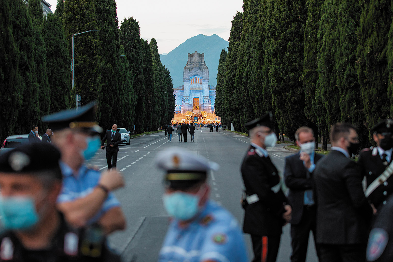 The Monumental Cemetery of Bergamo during a performance of Donizetti’s Requiem in memory of Covid-19 victims, Bergamo, Italy, June 2020