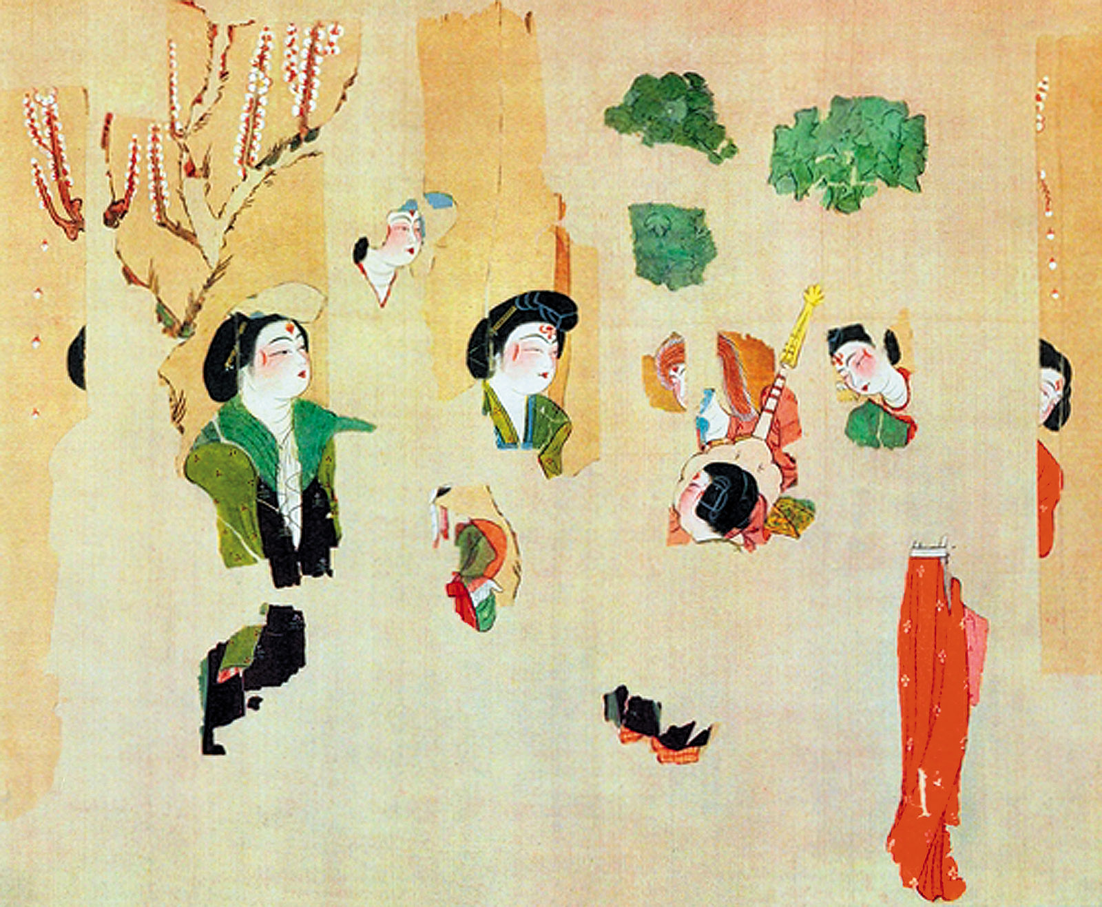 Fragments of a silk painting from the Astana Tombs, Xinjiang, China, circa 200–800