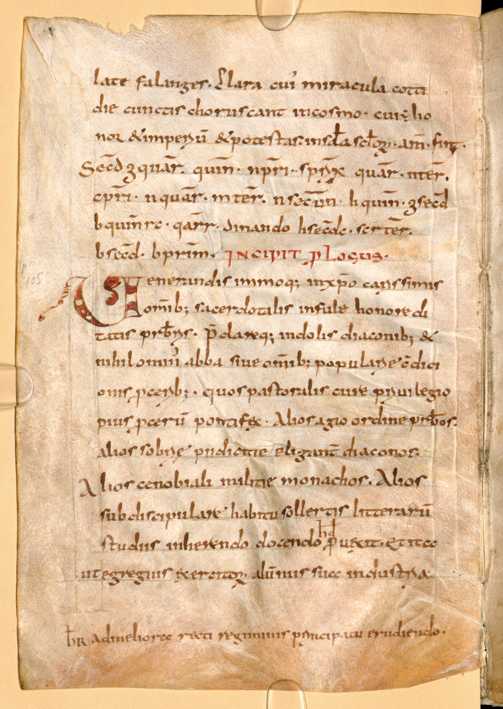 A page from the English nun Hugeburc’s accounts of the lives of Saints Wynnebald and Willibald, circa 776–786