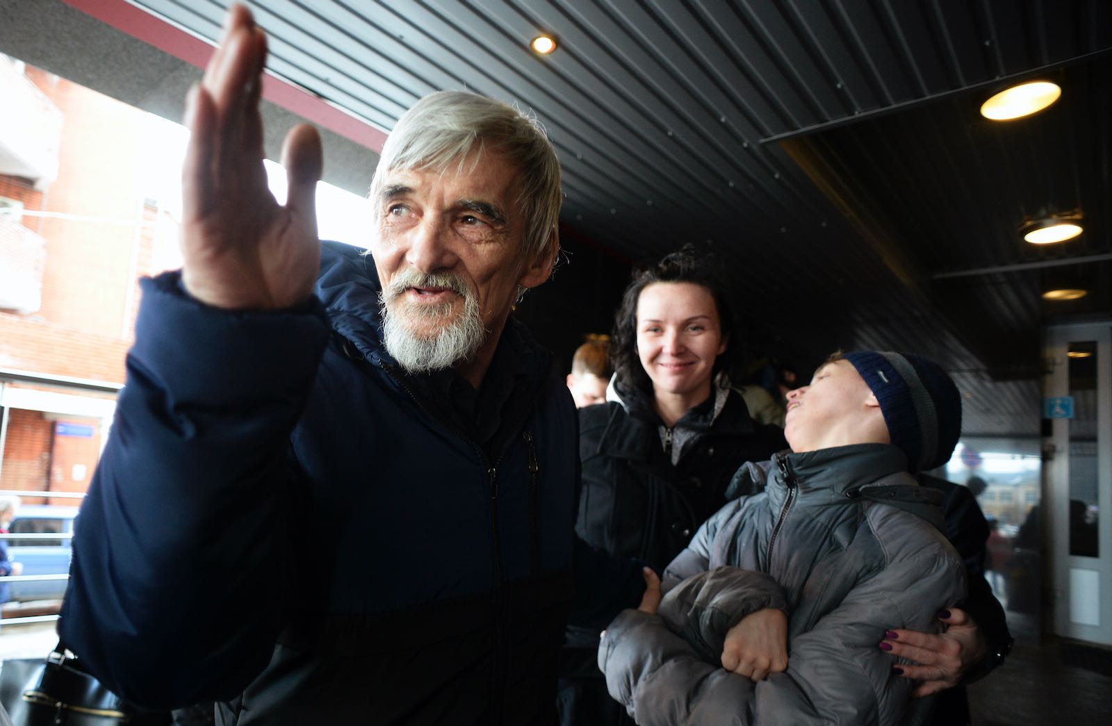 Gulag historian Yuri Dmitriev following his first trial, in which charges of child pornography were dismissed, Petrozavodsk, Russia, April 5, 2018