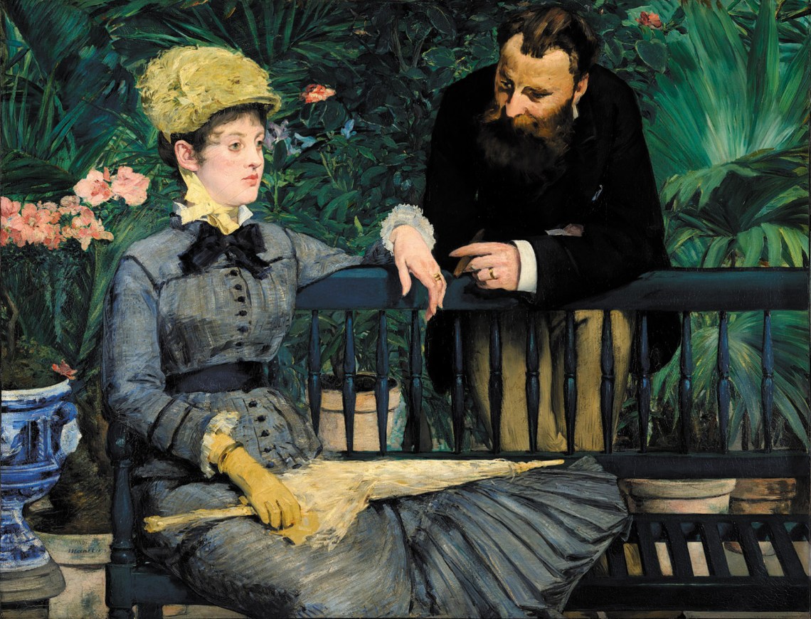 In the Conservatory; painting by Édouard Manet