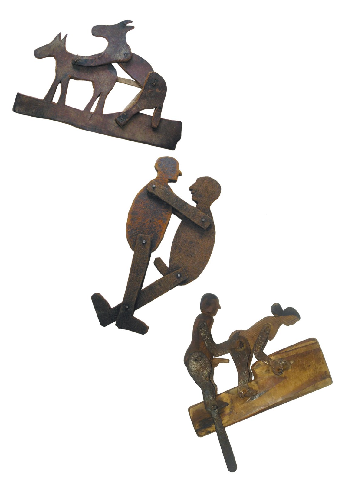 Articulated figures made from leather, metal and wood, circa 1920–1930