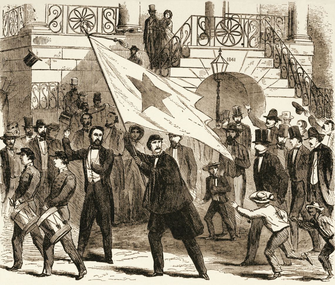 Secessionists marching in South Carolina
