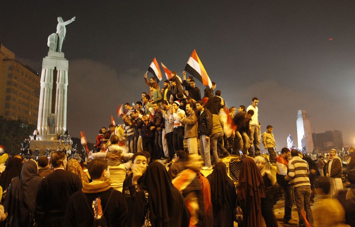 Jubilant Egyptian protesters
