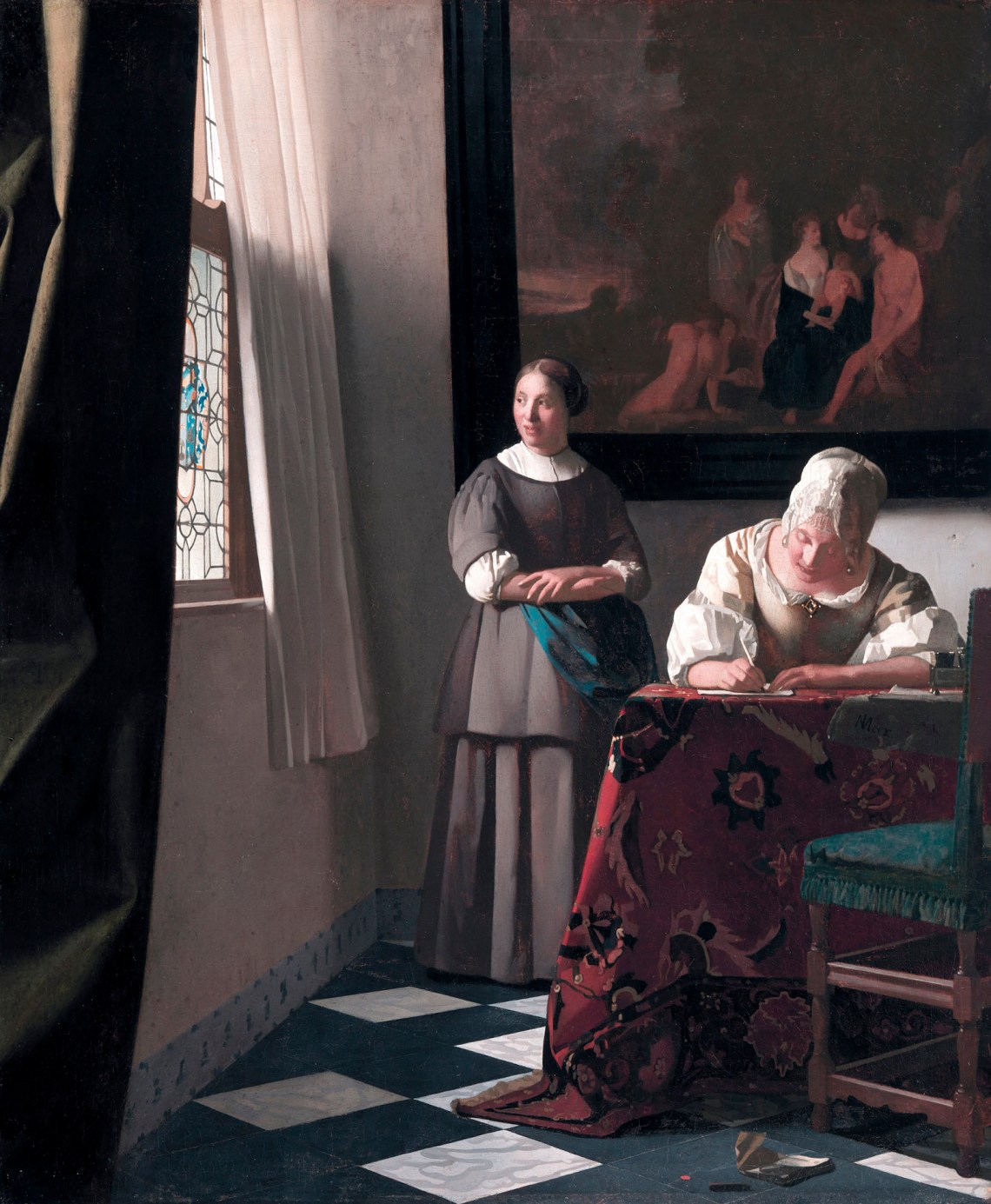 Lady Writing a Letter with Her Maid; painting by Johannes Vermeer