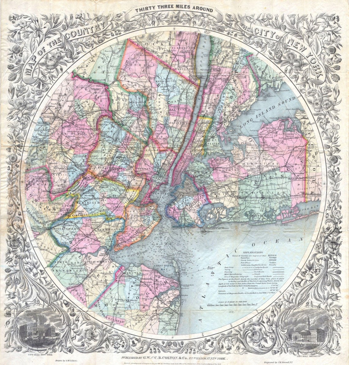a nineteenth century map of New York City