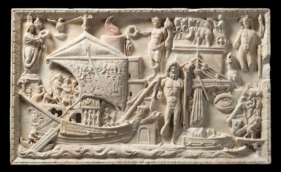 Bas relief of the port of Rome, circa 200 CE