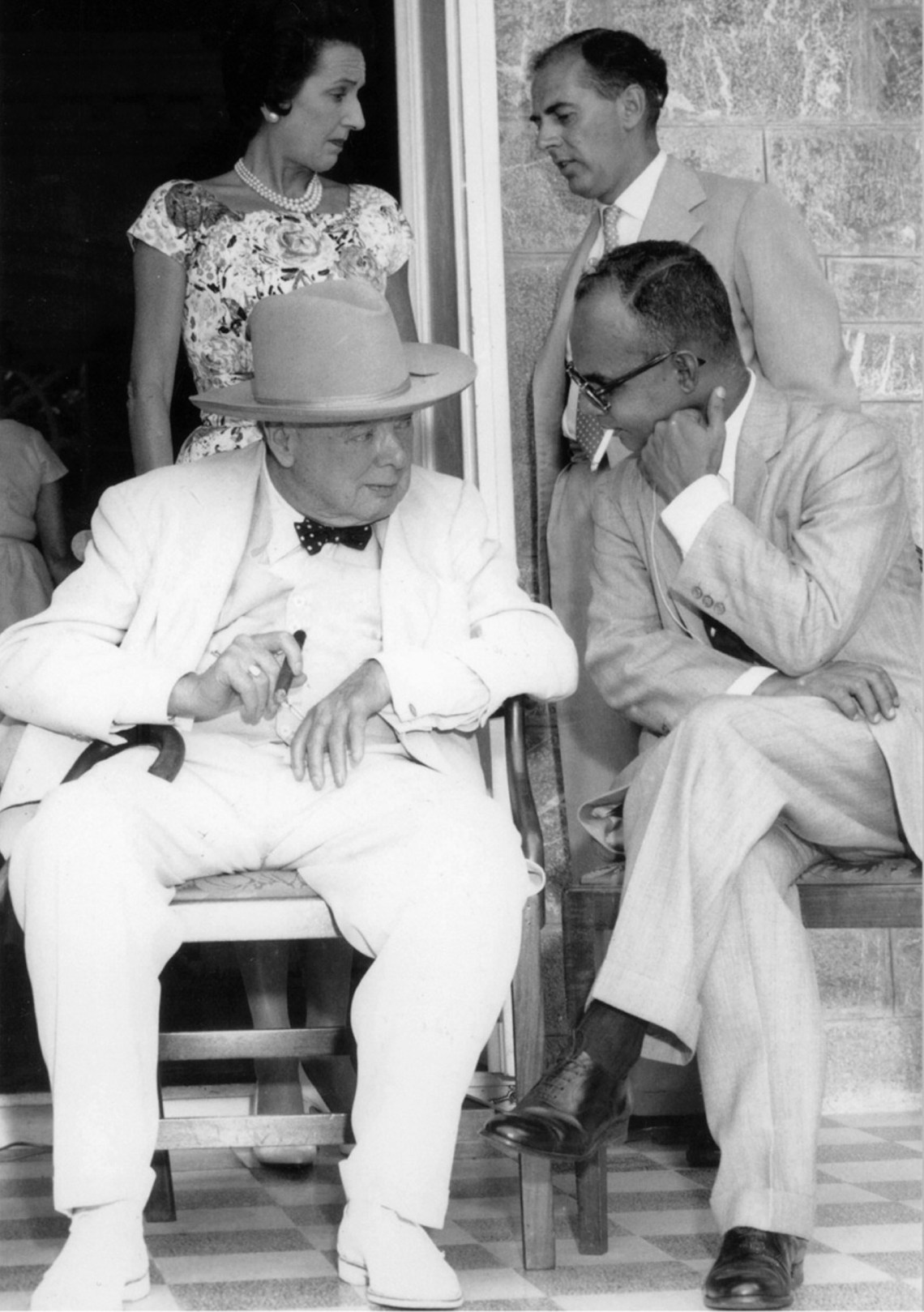 Winston Churchill, former prime minister of the United Kingdom, and Eric Williams, premier of Trinidad and Tobago