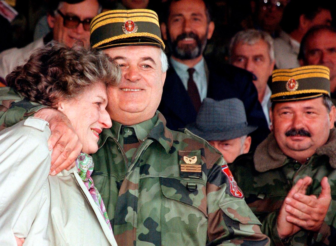 Biljana Plavšić, president of Republika Srpska, with Srpska army commander Momir Talić