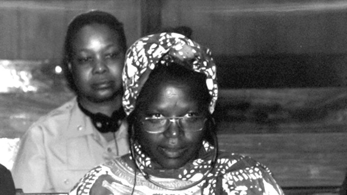 Pauline Nyiramasuhuko at her trial for war crimes