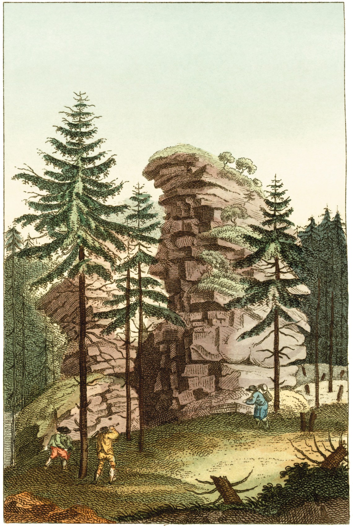 Illustration of a view of the Harz ­Mountains