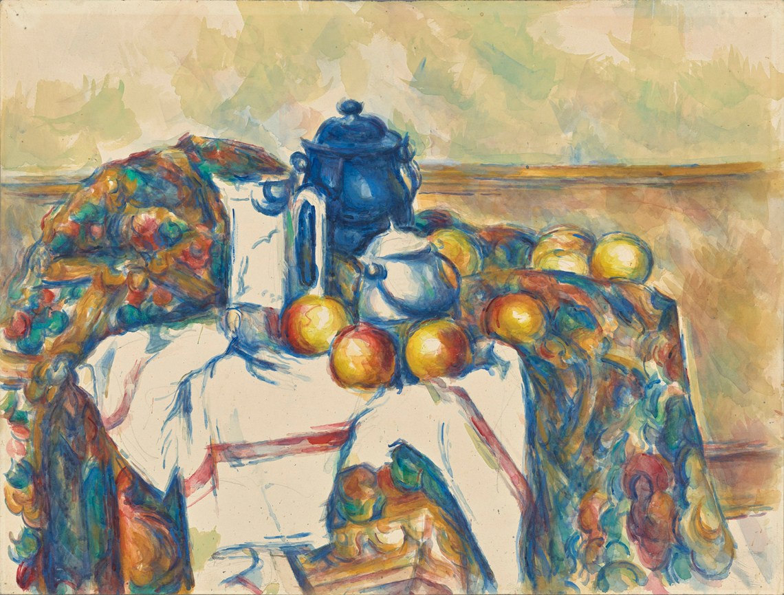 Still Life with Blue Pot; painting by Paul Cézanne