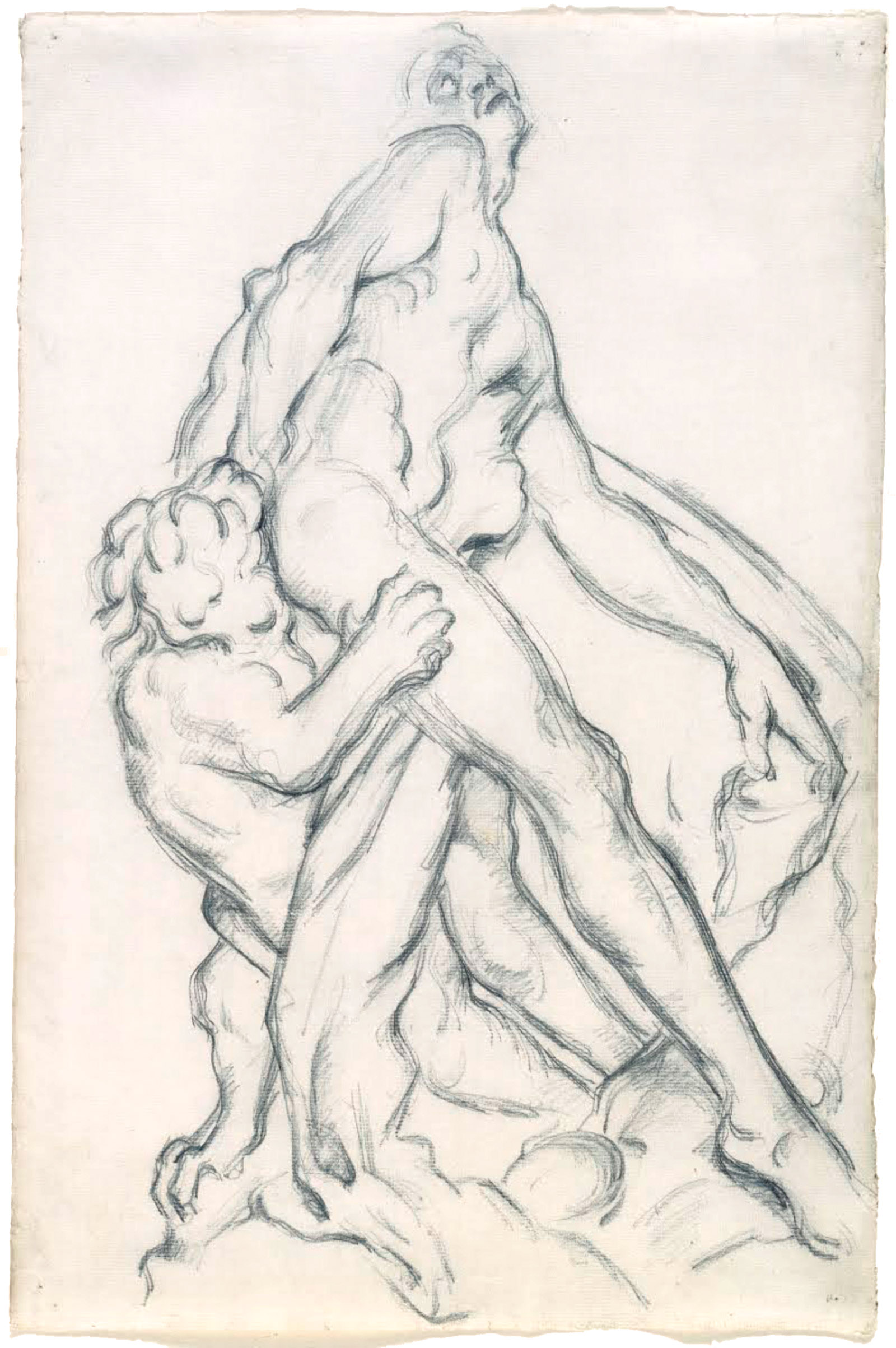 After Puget: Milo of Crotona; drawing by Paul Cézanne