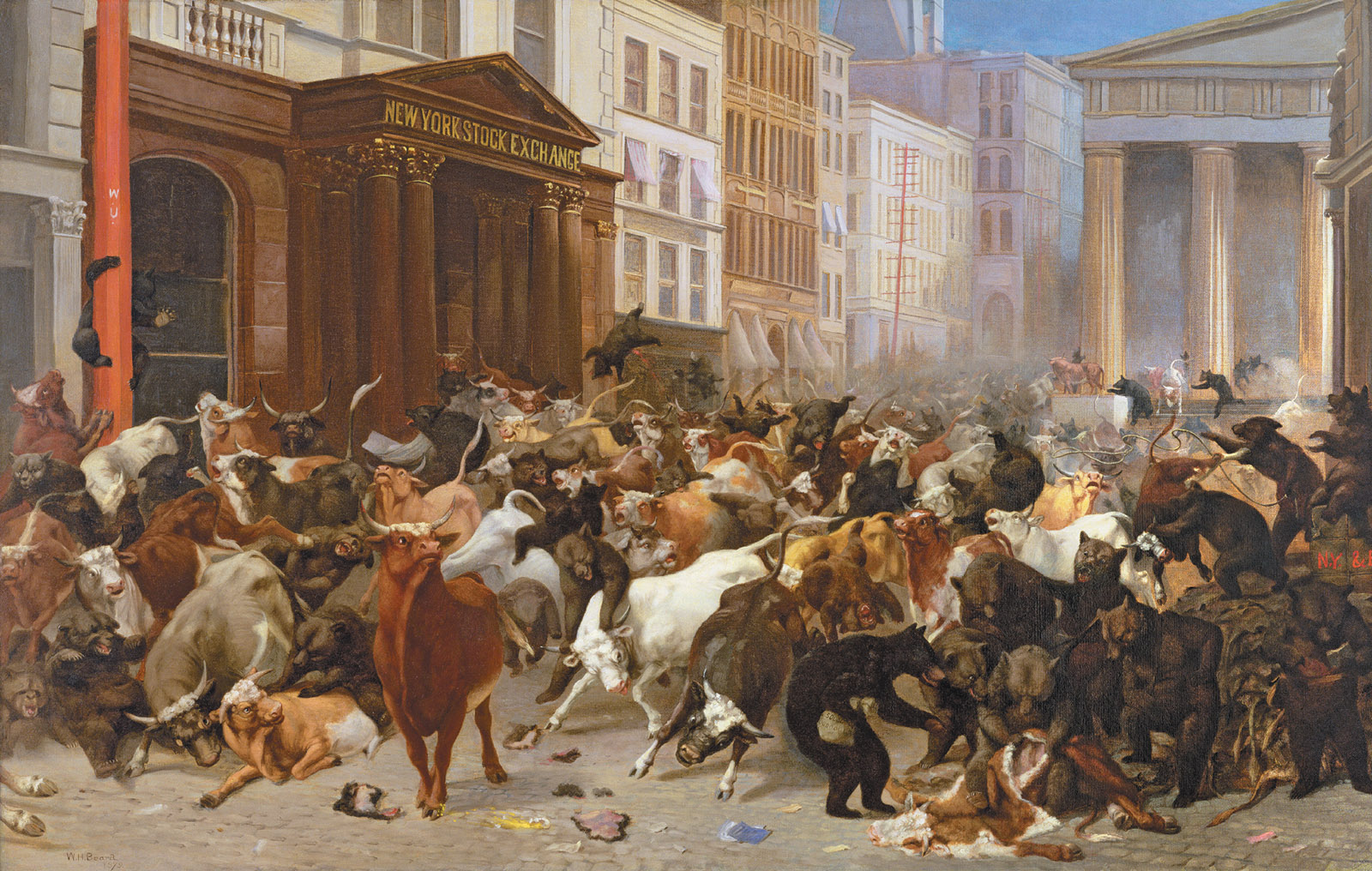 The Bulls and Bears in the Market; painting by William Holbrook Beard