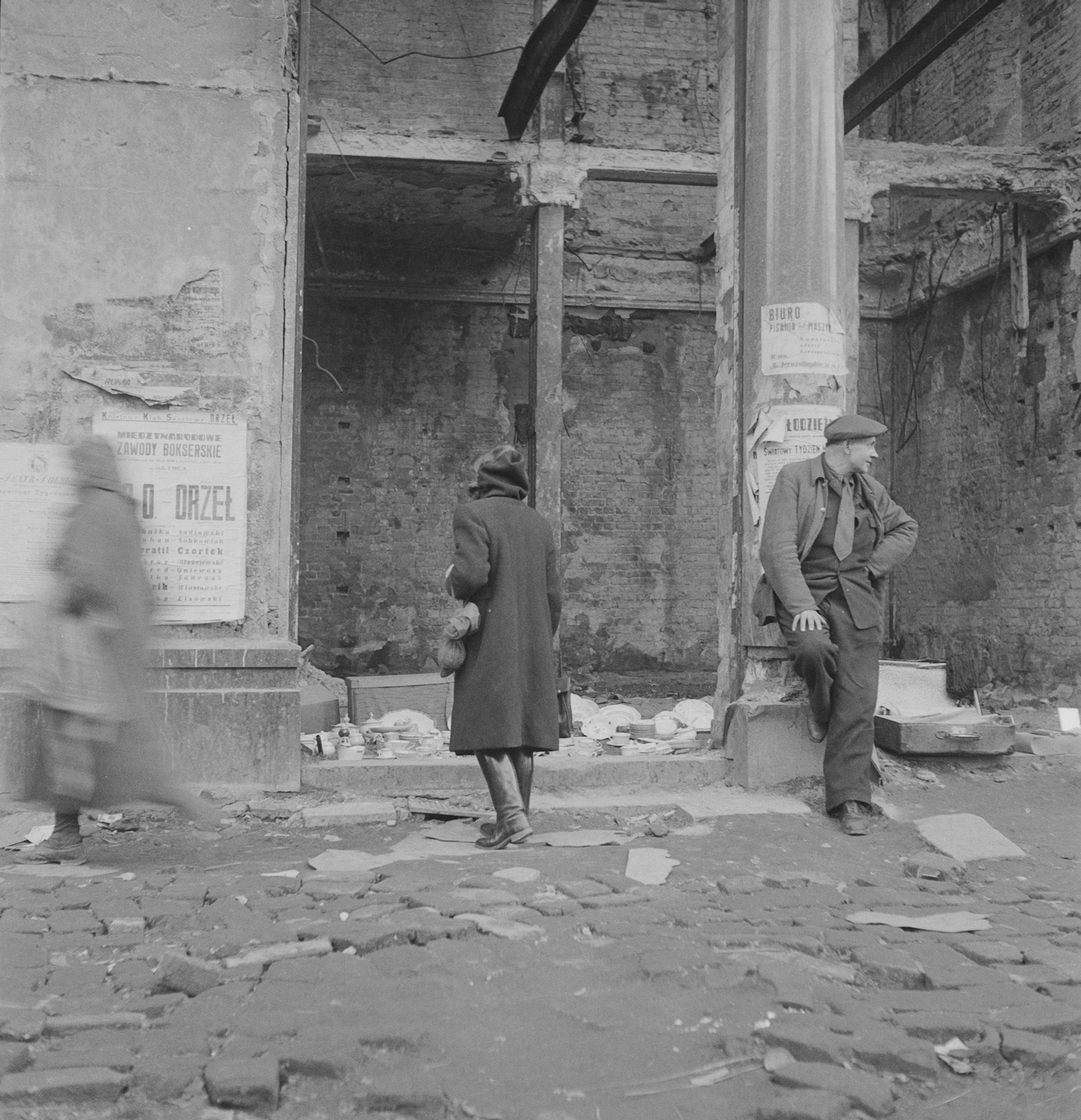 A Warsaw street scene, Poland, April 1946
