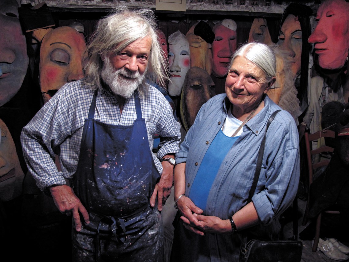 Peter and Elka Schumann at the Bread and Puppet Museum, Glover, Vermont