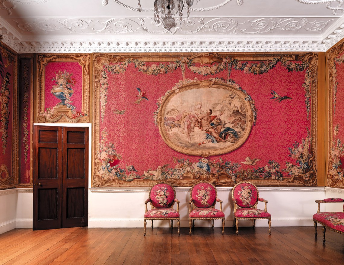 A reconstruction of the tapestry room at Croome Court, Worcestershire