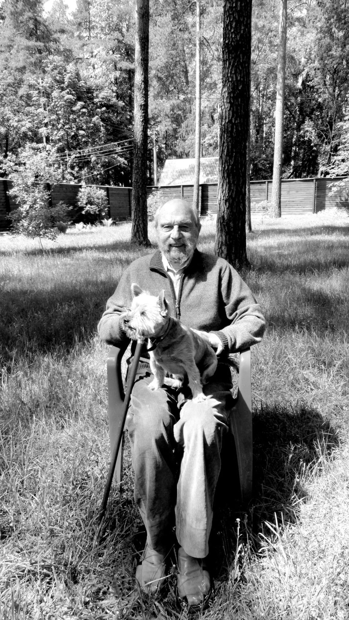 George Blake and his dog, Lyusha
