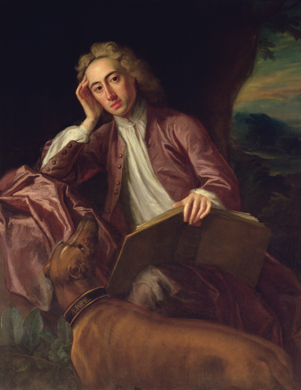 Alexander Pope and His Dog, Bounce; painting by Jonathan Richardson