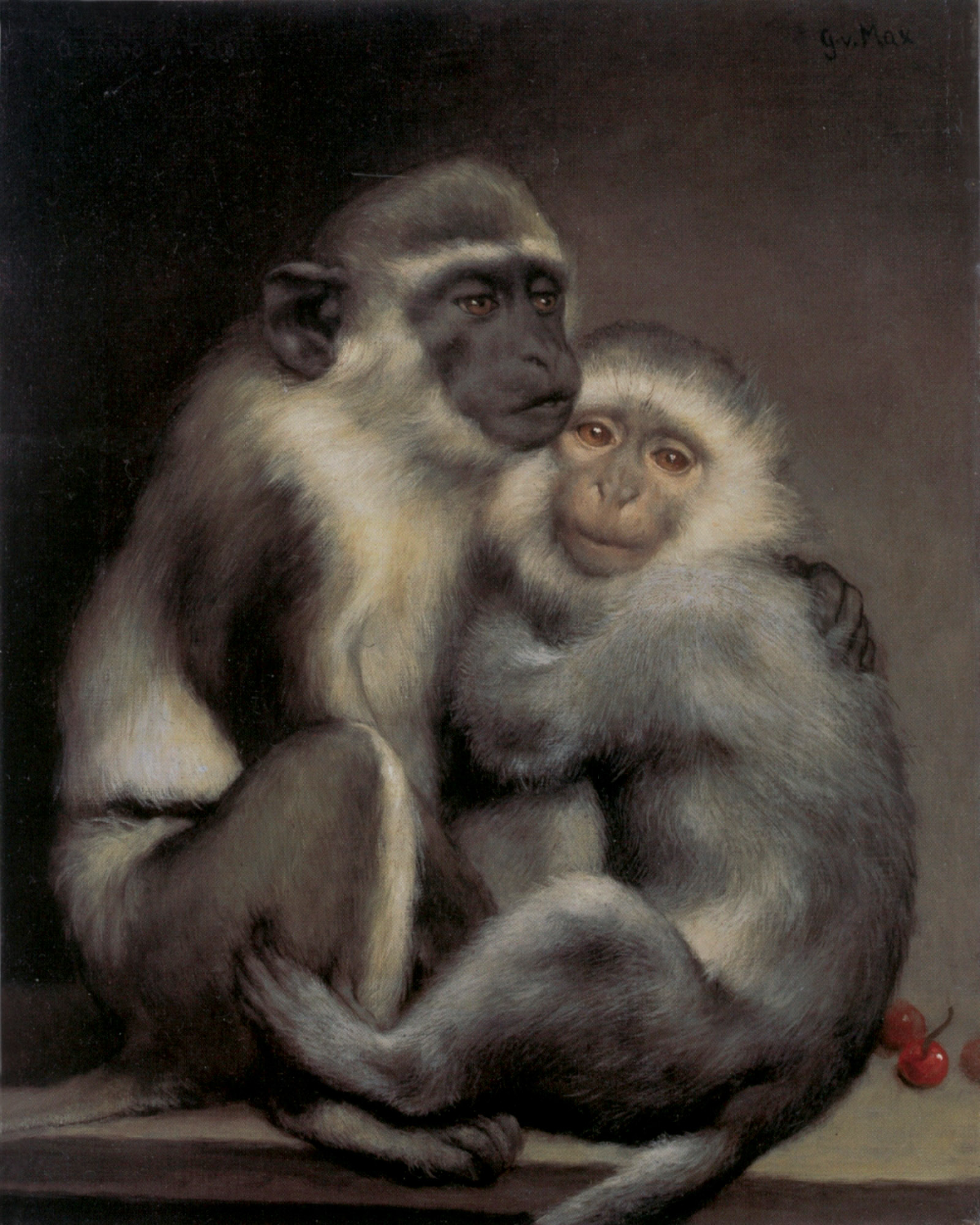 A painting of two monkeys