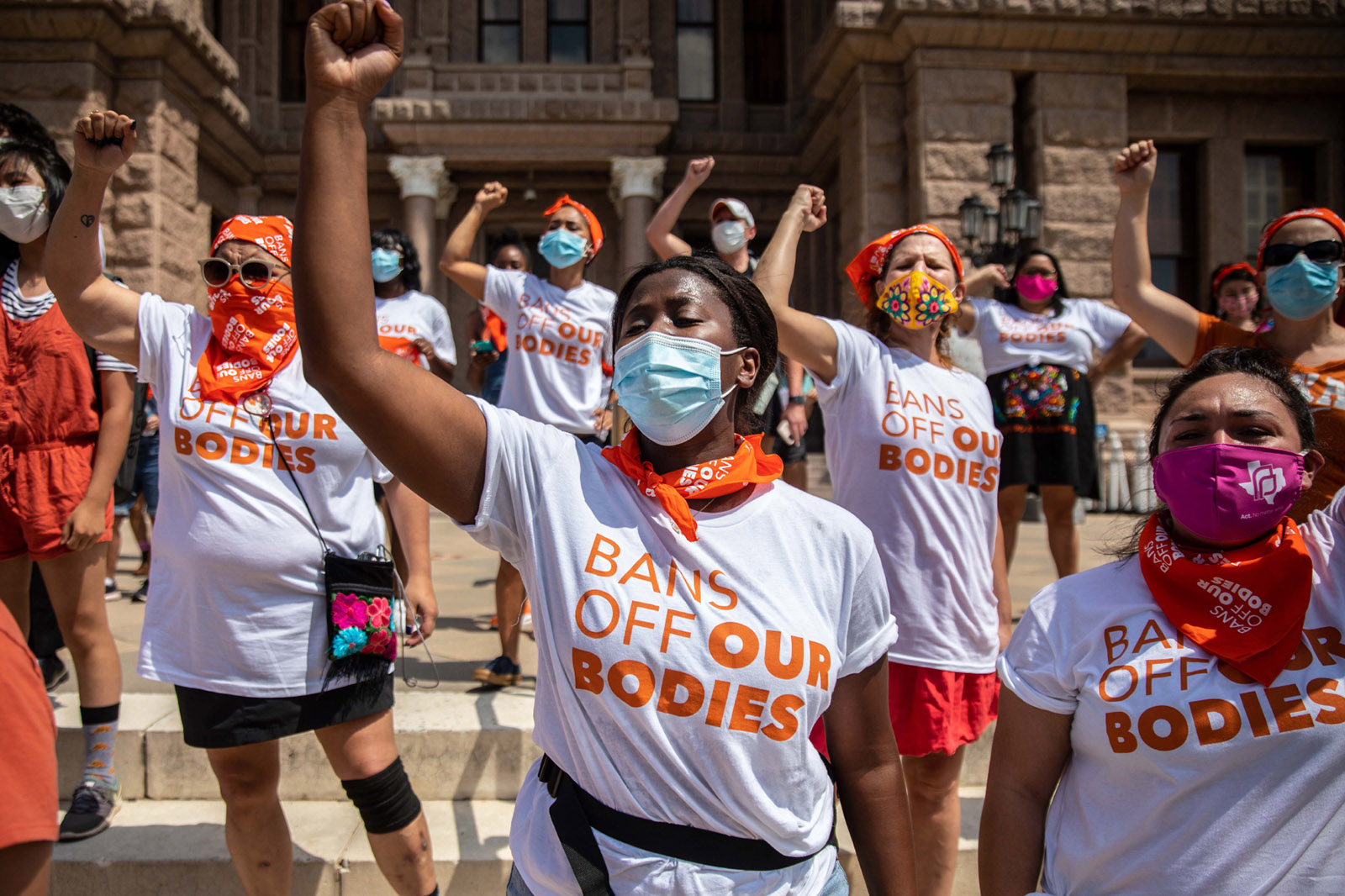A protest at the Texas State Capitol against a new law banning abortion after six weeks of pregnancy