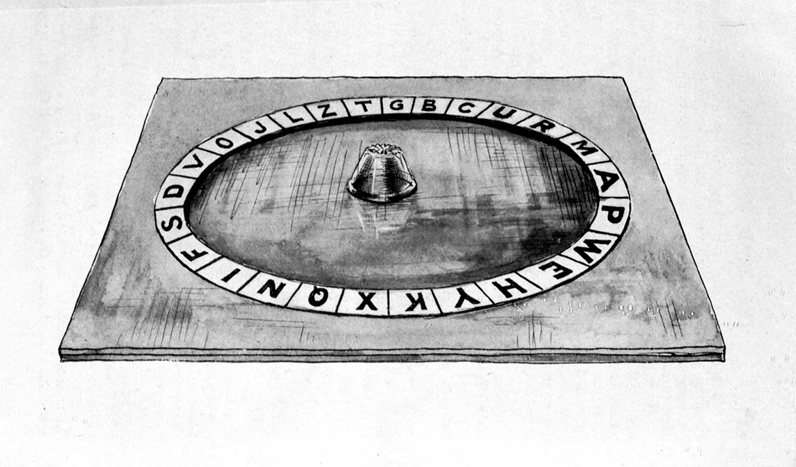 A drawing of Jones’s Ouija board
