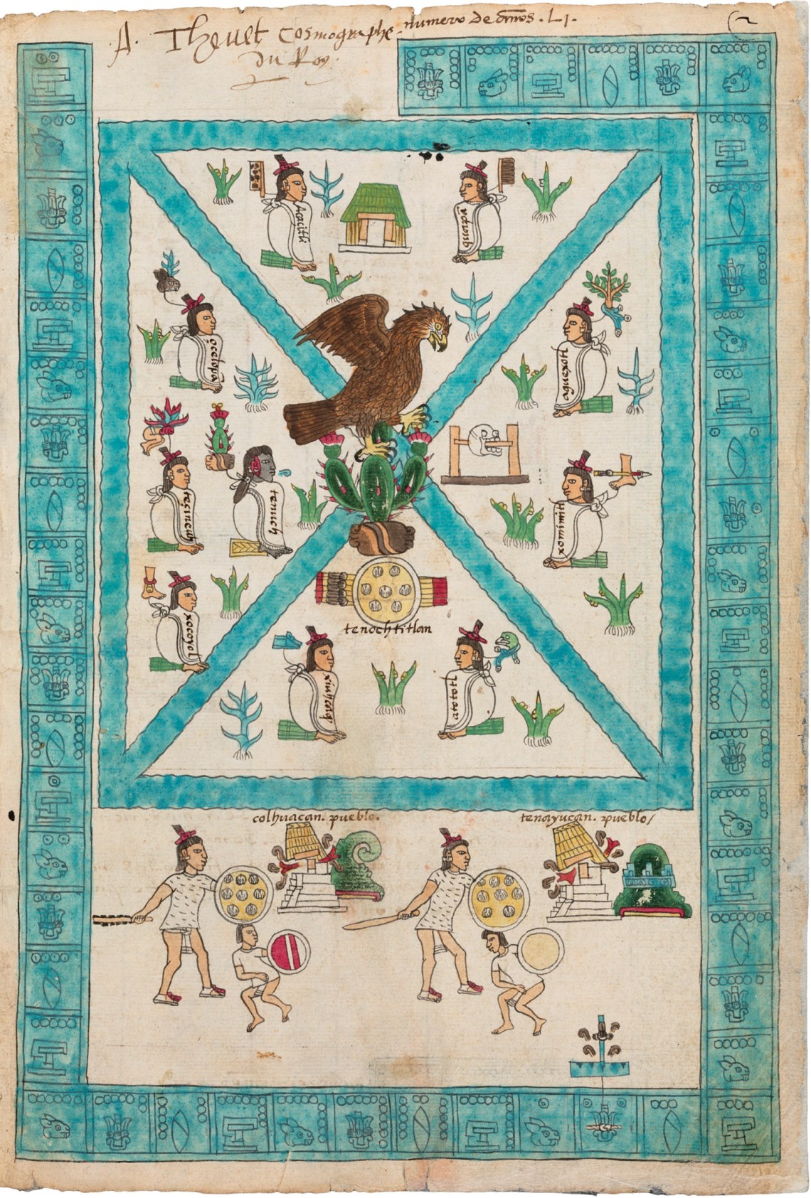 Illustration from the Codex Mendoza of the founding of the Aztec capital Tenochtitlan