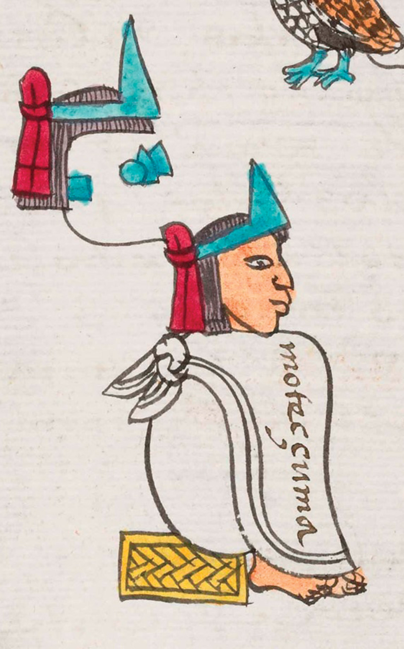The Aztec emperor Moctezuma; detail from the Codex Mendoza
