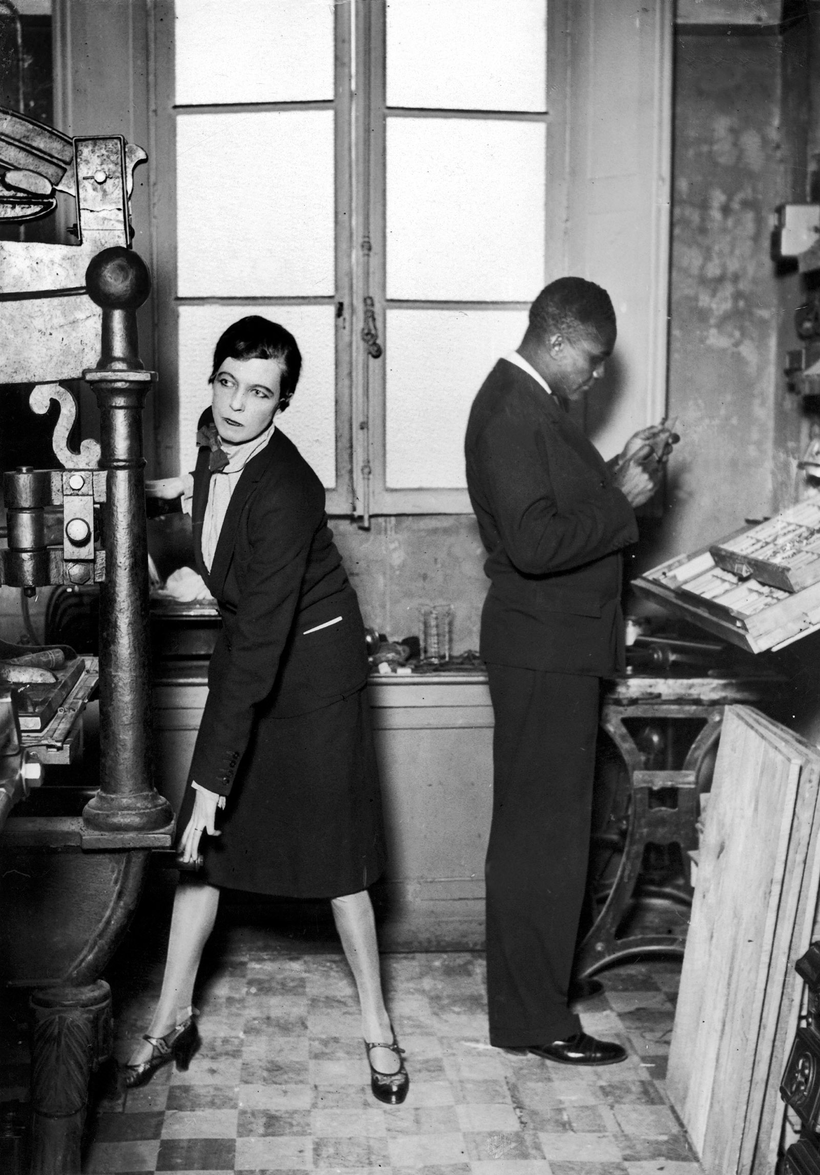 Nancy Cunard and Henry Crowder at the Hours Press, Paris