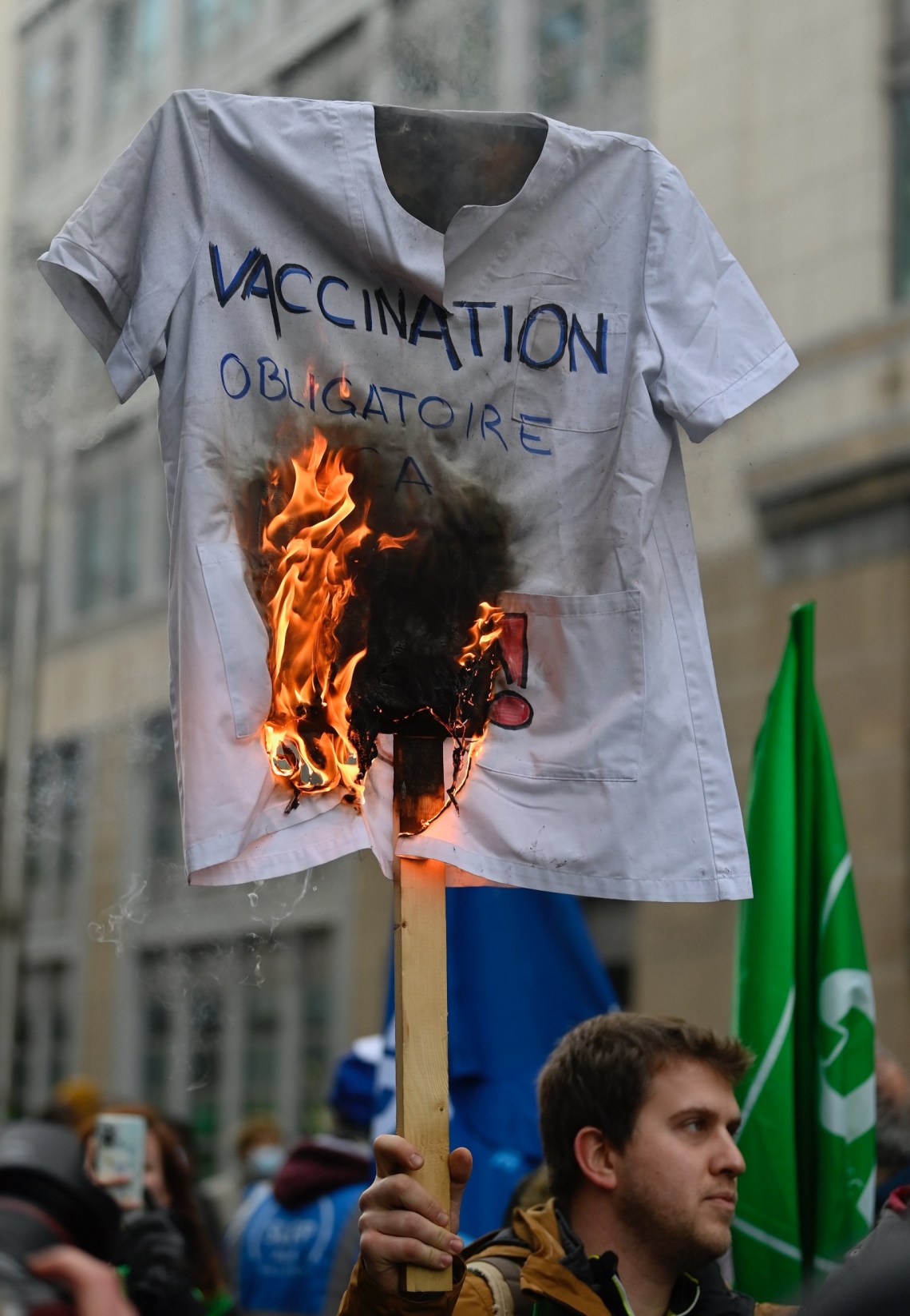 Antivaccine protest in Belgium