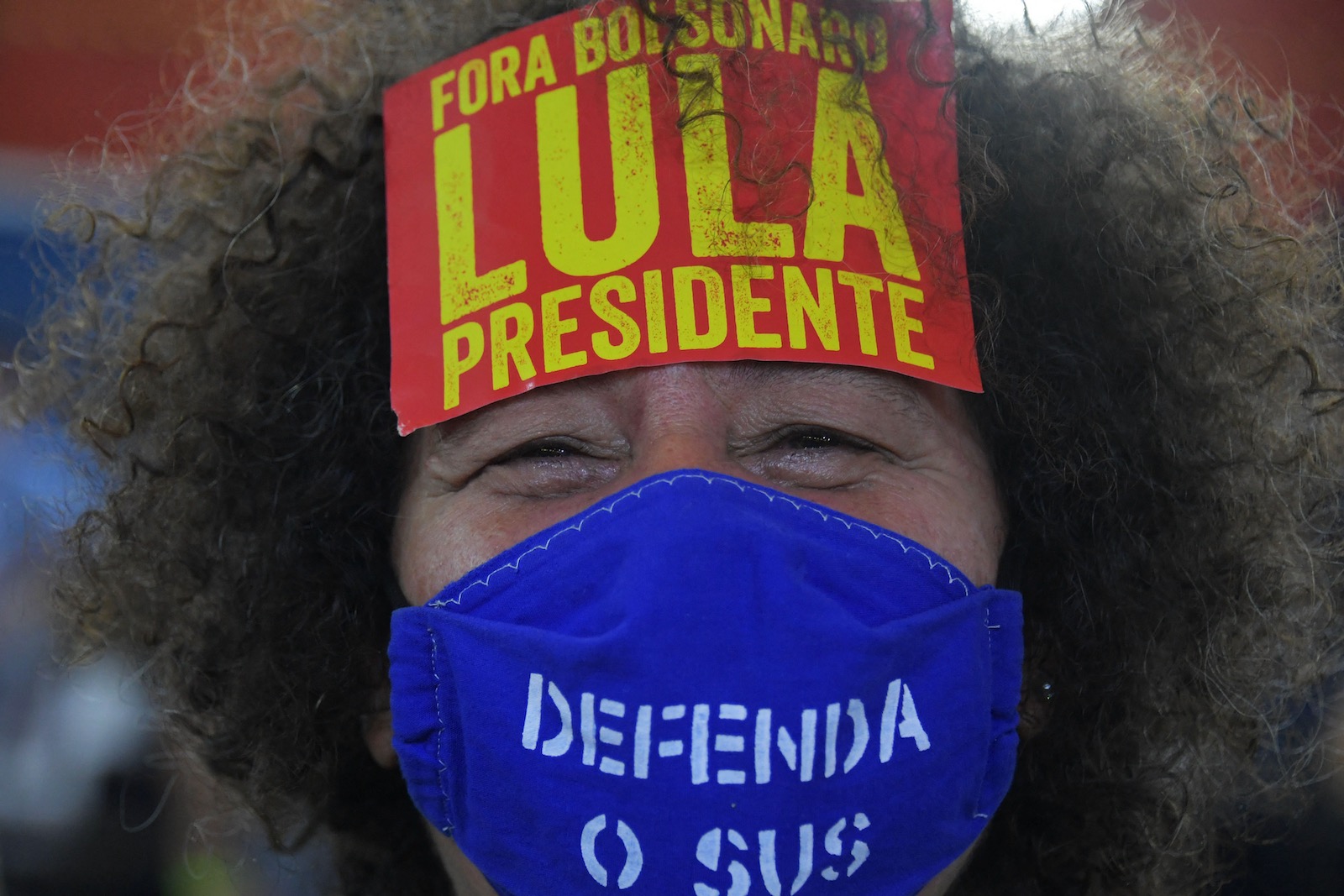 A supporter of Brazil’s former president Luiz Inácio Lula da Silva