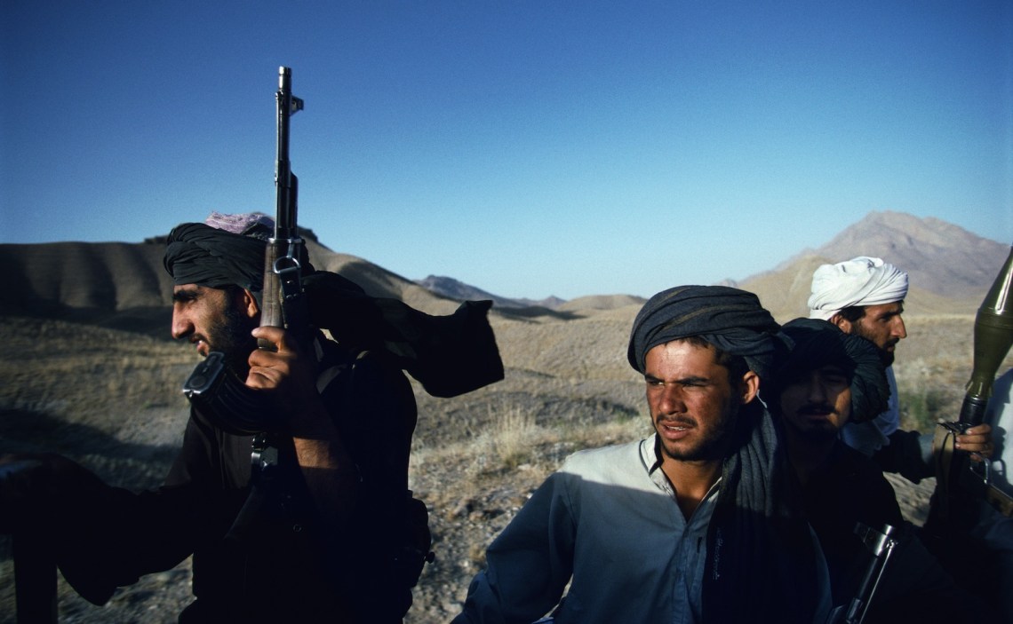 Taliban fighters outside Kabul