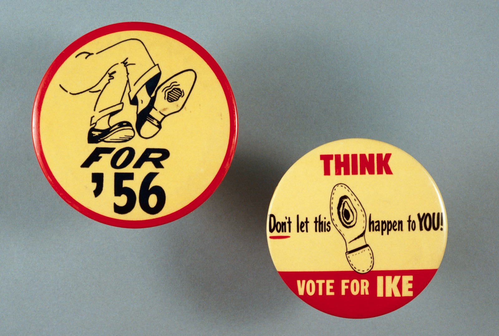 Campaign buttons for President Dwight D. Eisenhower’s 1956 reelection