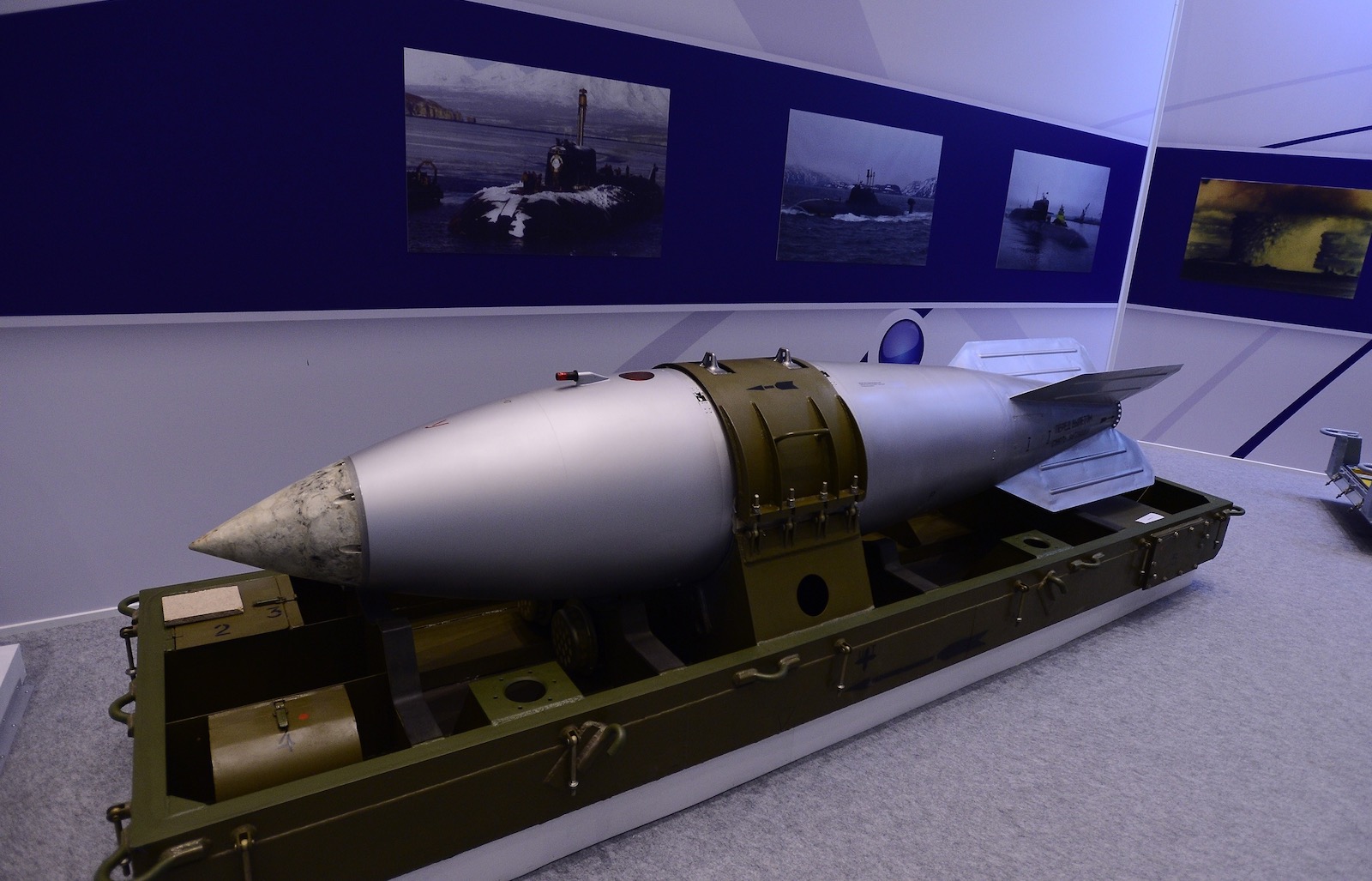 A deactivated nuclear bomb on display