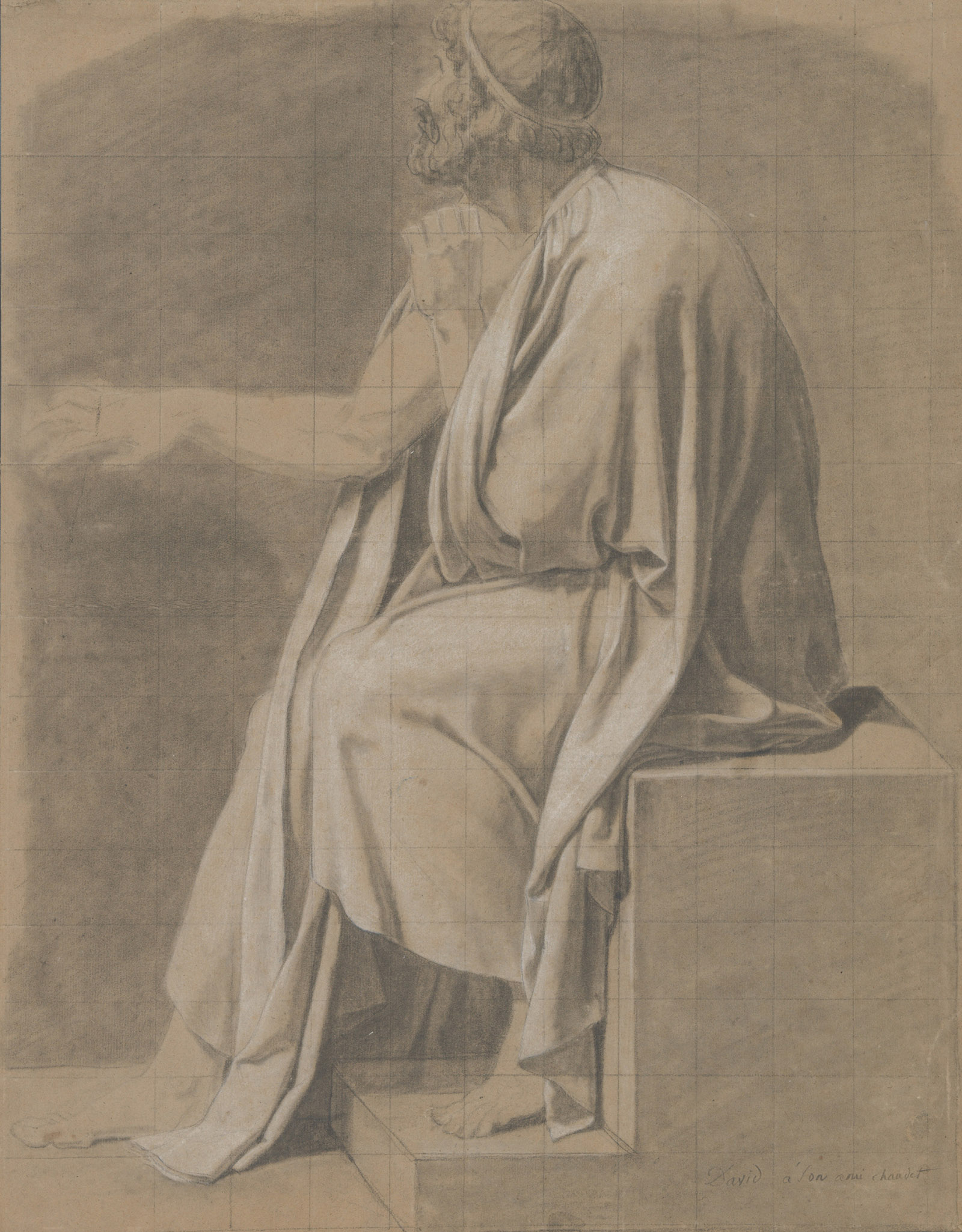 Crito; drawing by Jacques Louis David