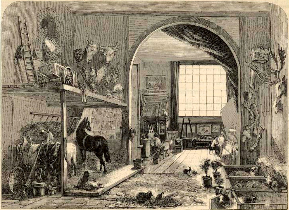Drawing of Rosa Bonheur’s studio, 1862