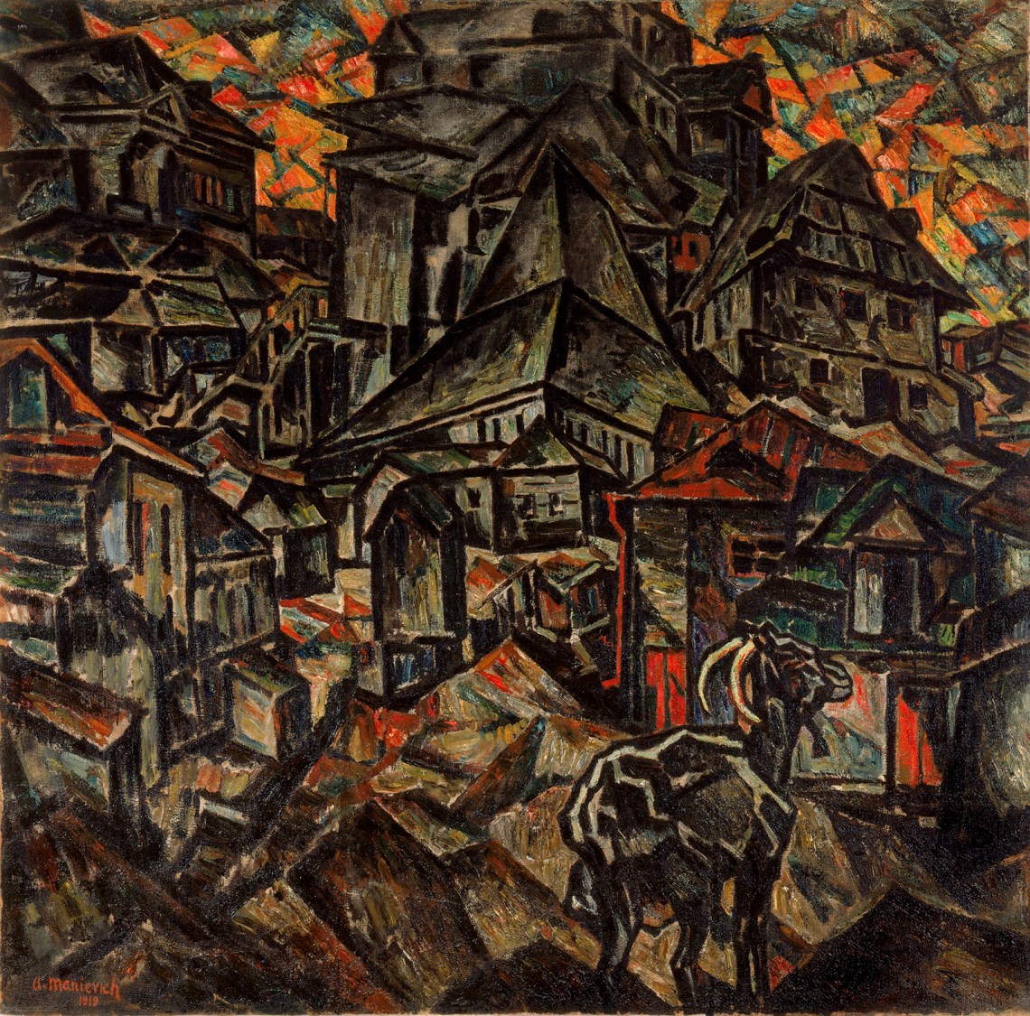 Destruction of the Ghetto, Kiev; painting by Abraham Manievich
