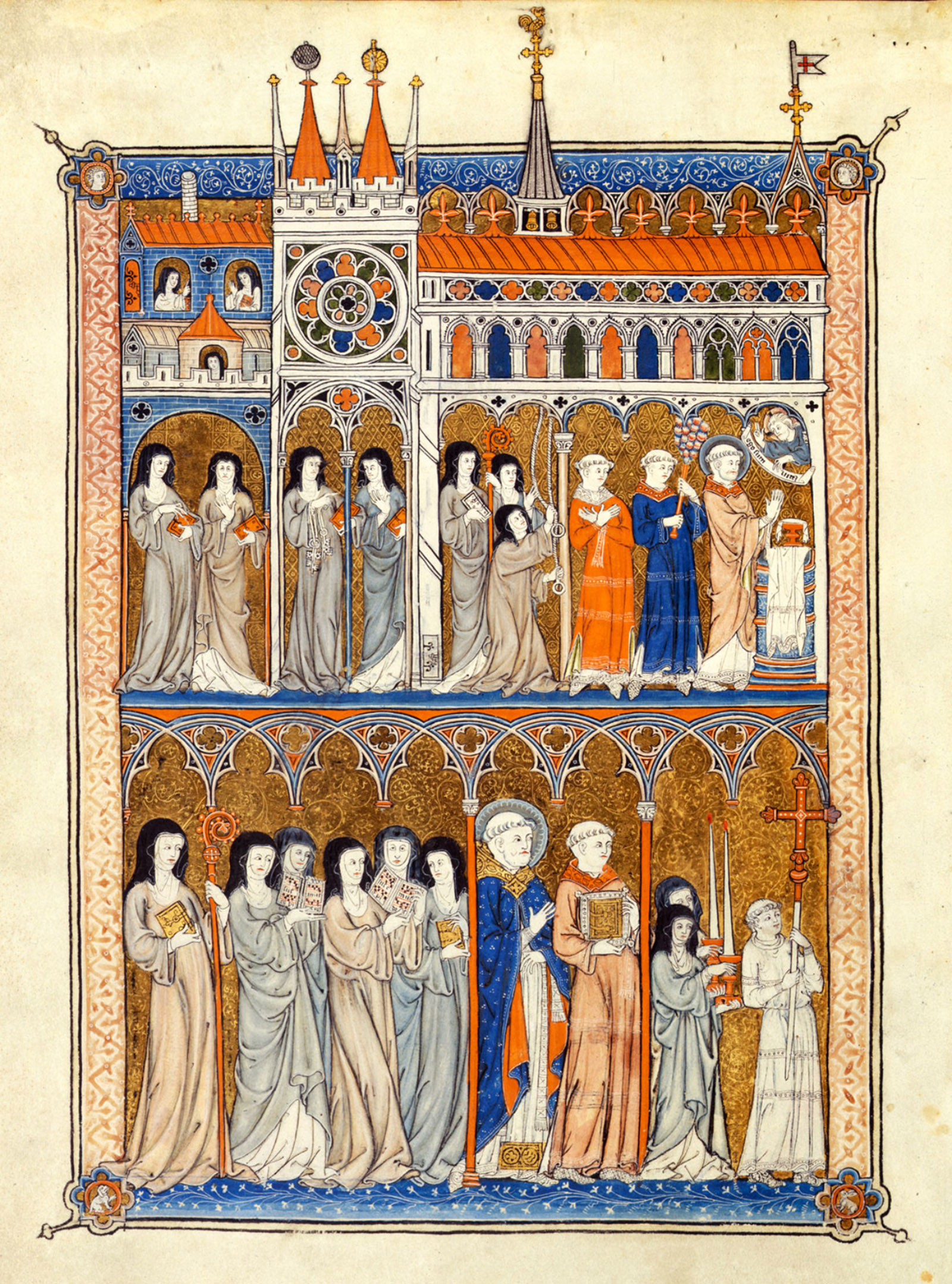 Illustration from a French manuscript probably commissioned for the ­Cistercian nunnery of Notre-Dame-la-Royale