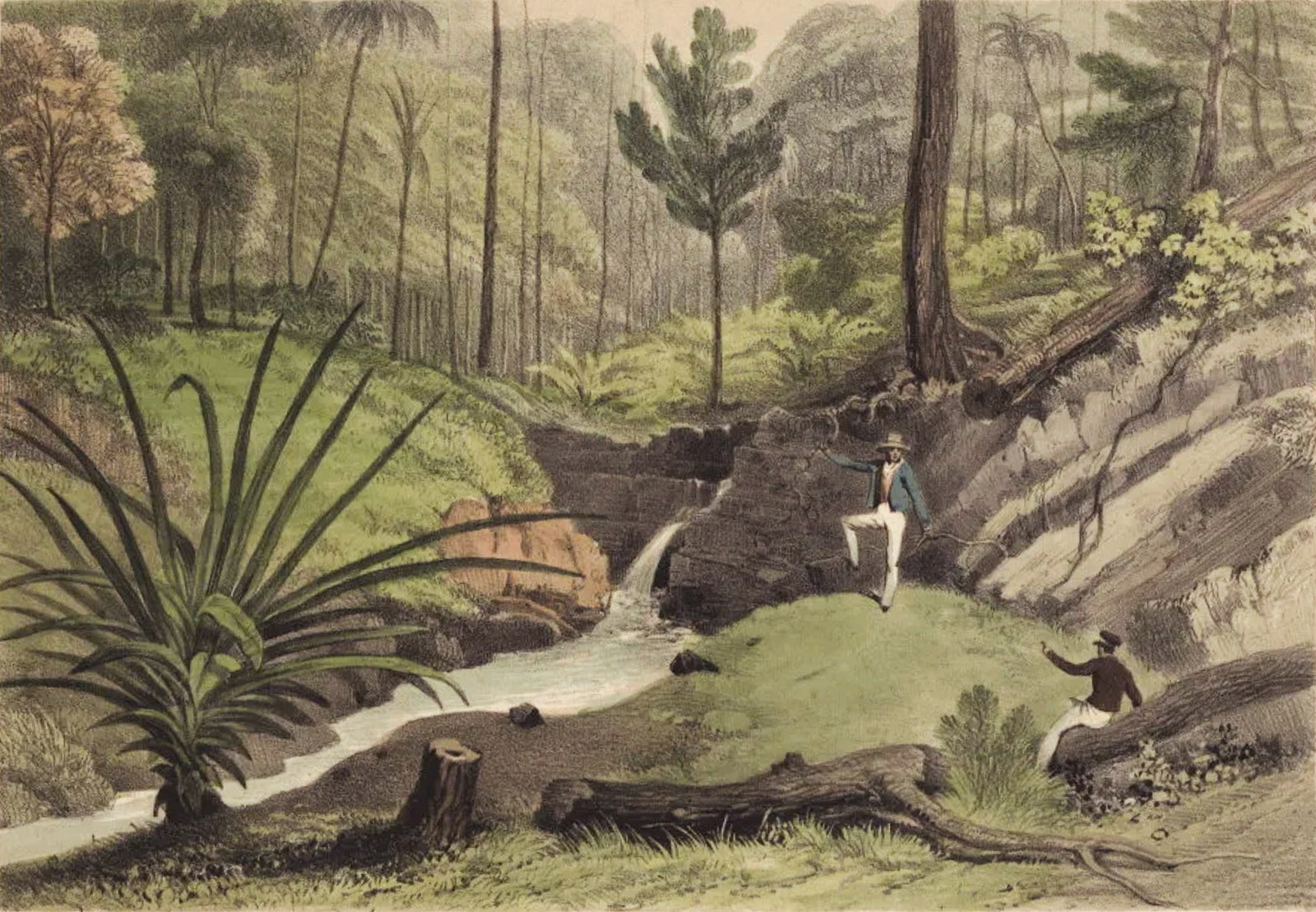 ‘View of a Coal Seam on the Island of Labuan’; lithograph from the book Views in the Eastern Archipelago